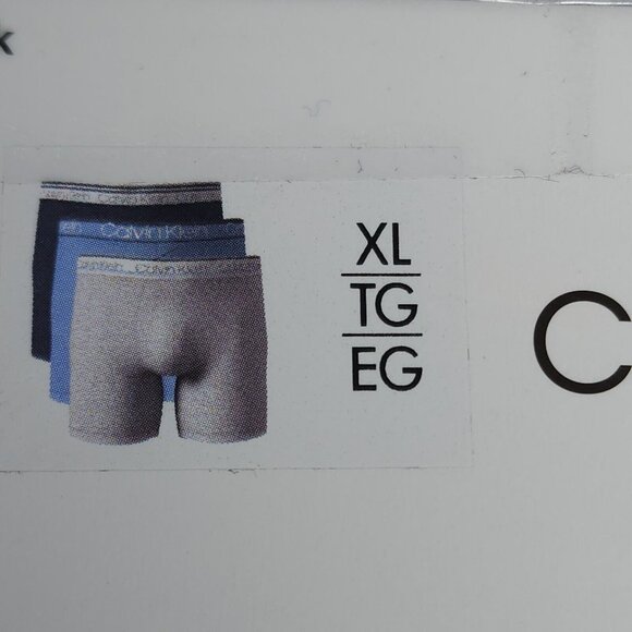 Calvin Klein Boxer Brief Size XL 3 Pack Cotton Stretch Blue Gray Variety Band - Picture 4 of 10